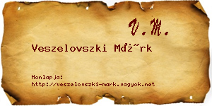 Veszelovszki Márk névjegykártya