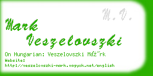mark veszelovszki business card
